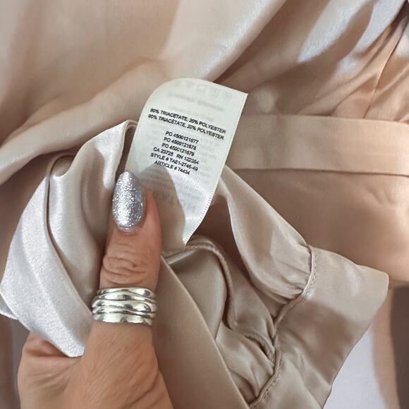 ARITZIA Babaton Davis Wrap Long Sleeve Crop Pink Blouse Sz. S - Picture 5 of 5